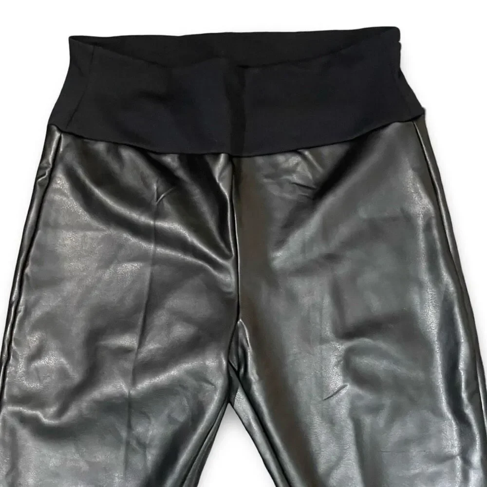 ASSETS BY SPANX All Over Faux Leather Leggings, Shaping Waistband, Size XL - Picture 2 of 9